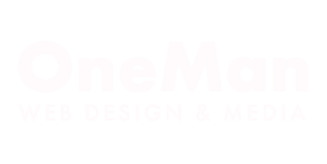 About Us 3 One Man Web Design & Media Logo White Scale