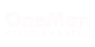 One Man Web Design & Media Logo White Scale